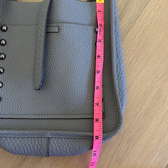 Rebecca Minkoff gray leather crossbody satchel with silver studs - Picture 8 of 8